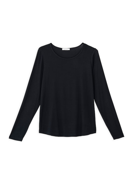 Philosophy Wear Damen Bluse Langärmelig Black