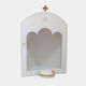 Large Corner Iconostasis Base Series 50 Modern White Lacquer 69.5 X 47 X 29 Cm