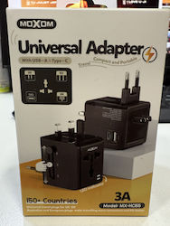 Moxom MX-HC155 Αντάπτορας Πρίζας από Universal σε Universal Moxom MX-HC155 Αντάπτορας Πρίζας από Universal σε Universal
