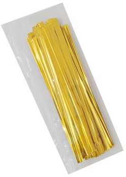 Златни Усукани Връзки Twist Ties 15см Закопчаване На Чанта 100 Бройки
