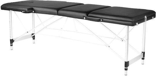 Salon Tech Aluminum Folding Black Massage and Physiotherapy Bed