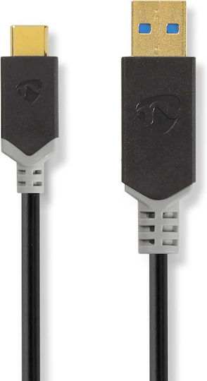 Nedis USB-A Мъжки Към USB-C Мъжки 60W 5 Gbps 1m Зареждащ Данни Кабел Черен Златист