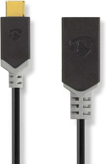 Nedis USB Typ-C Männlich Zu USB-A-Buchse 60W 5 Gbps Lade Daten Kabel 0,15m Schwarze