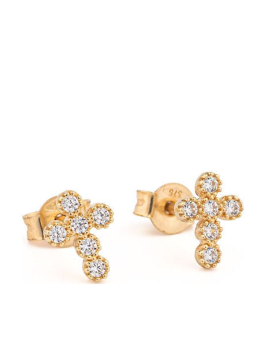 George Art Jewels Σκουλαρίκια από Χρυσό 9Κ με Πέτρες