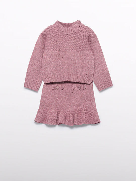 Kinder-Set mit Rock Winter 2Stück Pink