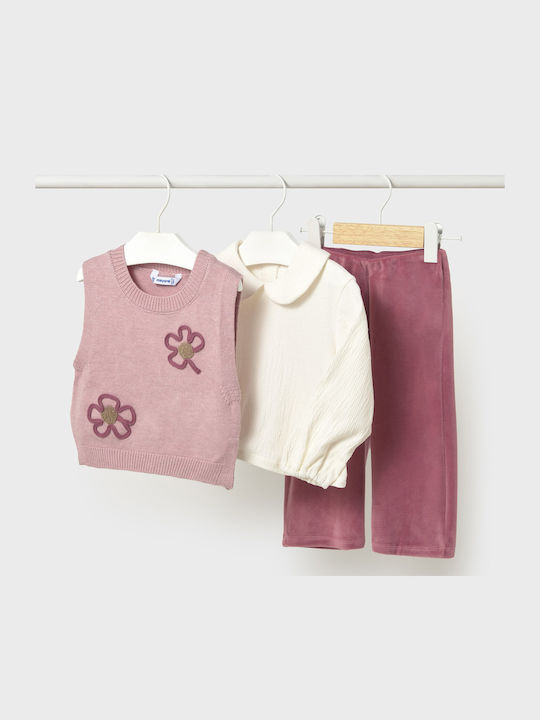 Kids' Set with Pants Winter 3pcs Pink