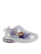 Frozen Παιδικά Sneakers με Σκρατς & Φωτάκια Ασημί