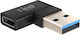 Linq Usb-c Към Usb-a Мъжки Ляв Ъглов Адаптер За Зареждане И Пренос 10Gbps Черен
