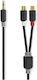 Nedis Audio Kabel Klinkenstecker 3,5mm Männlich Zu Doppel RCA-Buchse 0,2m Anthrazitgrau