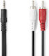 Cablu Splitter Audio Nedis 3,5 Mm Jack La 2 Rca Stereo 10 M Negru