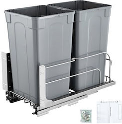 Vevor Plastic Waste Bin 2x27lt Gray