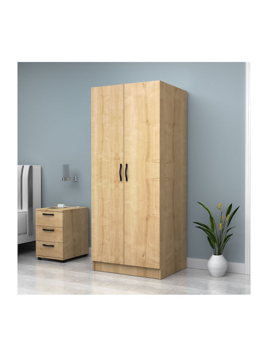 Double Door Wardrobe Vivian Natural Beech 80x51...