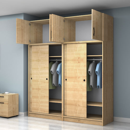 Four Door Sliding with Loft Regio 200x60x240cm Natural Beech