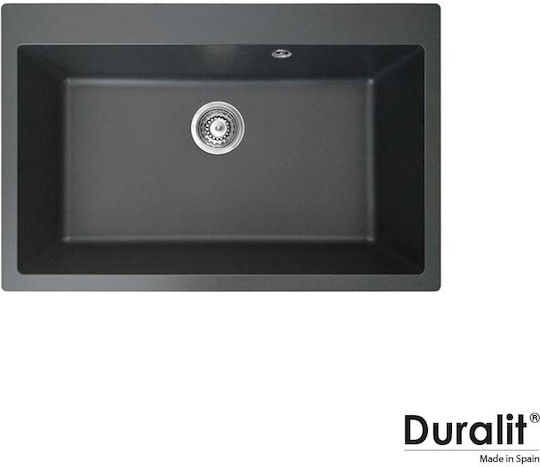 Duralit Drop-In Sink Synthetic Granite W76xD50cm Gray