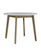 Victorville 184 Round Table from Solid Wood Sonoma Beech, White 75x75cm
