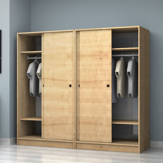 Vier Türen Schieben Regio 200x60x181cm Natural Beech