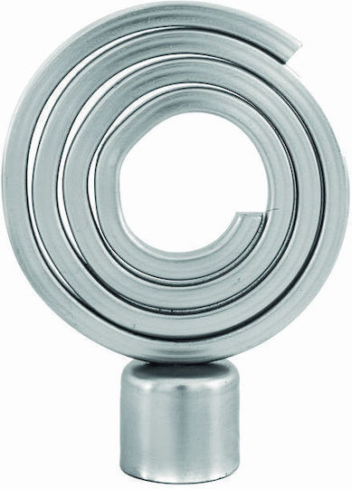 Central Home Terminal Cap Curtain wood end Silver 1pcs