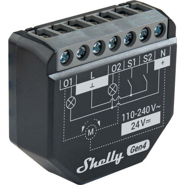 Shelly 2PM Gen4 Smart Switch 2 Καναλιών Wi-Fi, Bluetooth, ZigBee & RF 10A