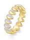 Ania Haie Ring with Zircon made of Silver Gold Plated