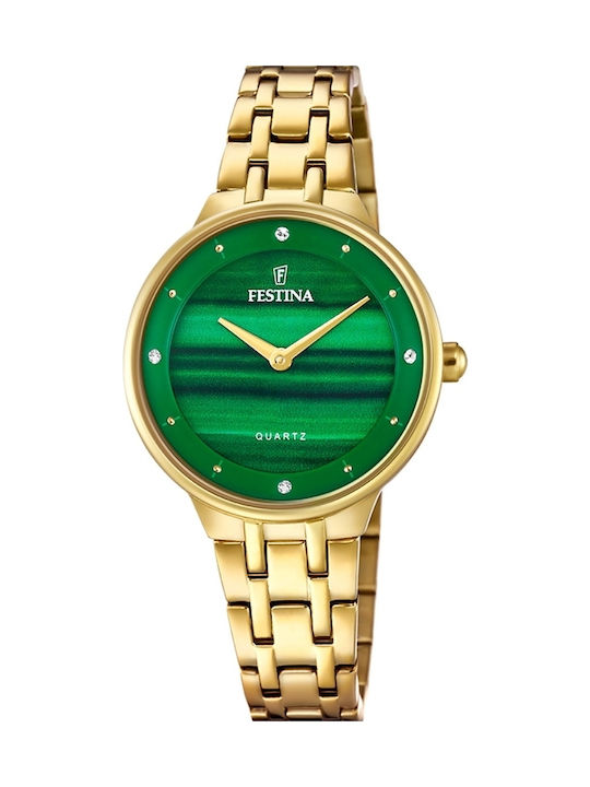 Festina Ceas de Damă cu Auriu Brățară Metalică