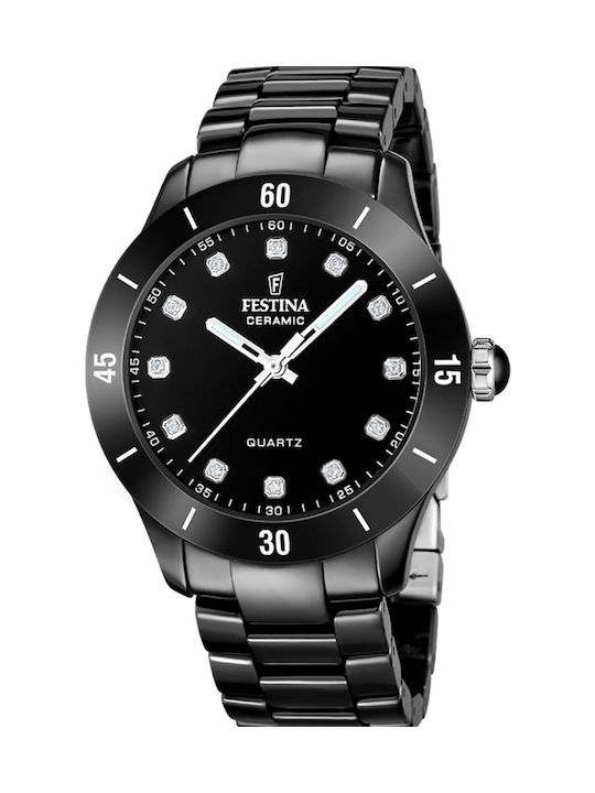 Festina Damen Uhr mit Schwarz Keramikarmband