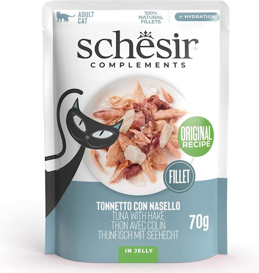 Schesir Wet Food for Cats in Pouches with Tuna and Fish Grain-Free 70gr