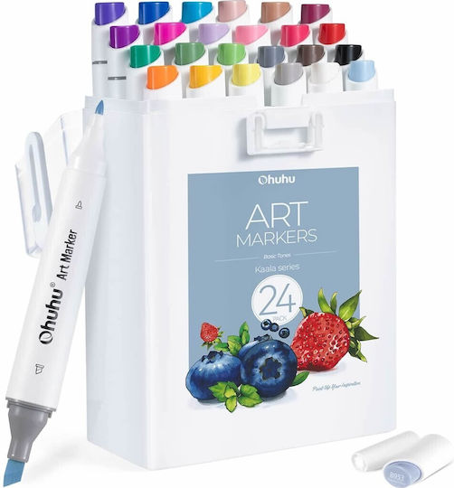 Ohuhu Kaala Fein & Schlank Breit 24 Marker pro Packung Hauttöne