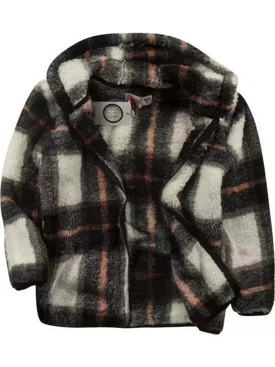 Kinderstrickjacke mit Kapuze Schwarz