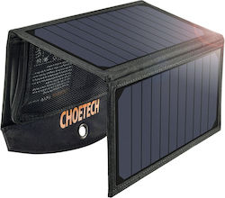 Choetech Слънчев Панел Сгъваем 19W Къмпинг Туризъм Риболов 2x USB 2.4A Черен PS-19W Choetech Слънчев Панел Сгъваем 19W Къмпинг Туризъм Риболов 2x USB 2.4A Черен PS-19W