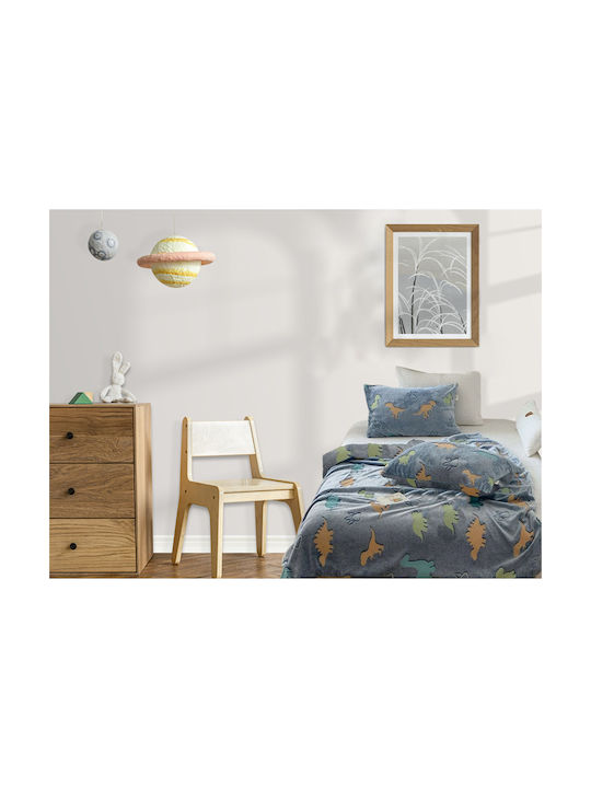 Dinosaurs Fluorescent Blue Blanket 220x160cm
