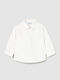 Kids One Color Long-Sleeved White Shirt