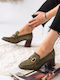 Women's Loafers in Green Color