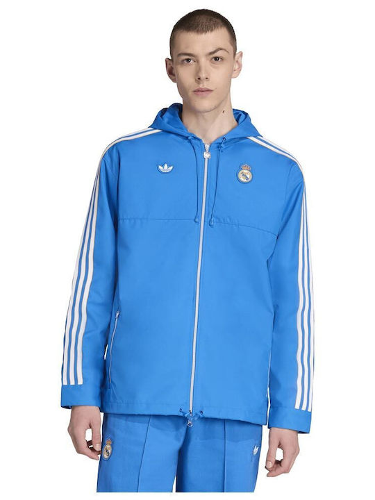 Real Madrid Winter Jacke Parka Wasserdicht Hellblau
