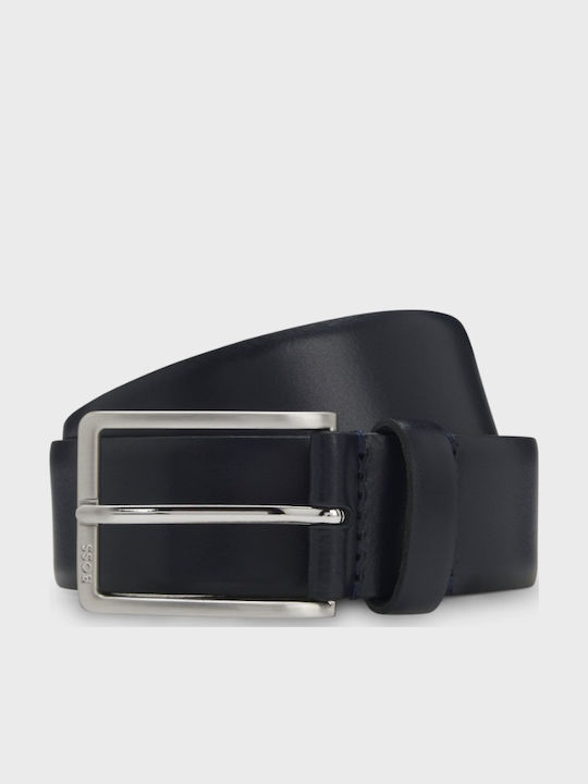 Boss Erman Men's Belt Leather Navy Blue