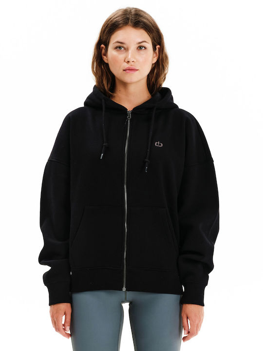 Emerson Lang Damen Sweatshirtjacke Kapuzen Black