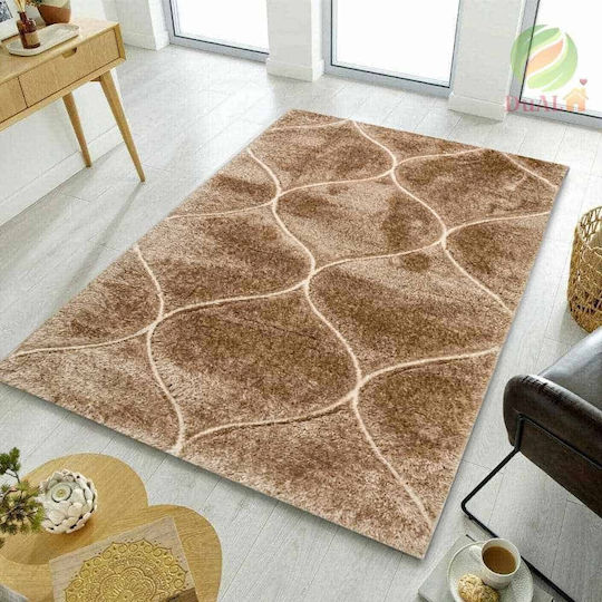 Χαλί Ορθογώνιο Μεταξένιο Brown 50x80cm
