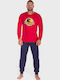 Men's Cotton Pyjama Nina Club Pac Man Red Nc26590-1-Red
