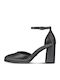 Pewter Glam High Heels with Strap