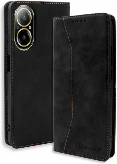 Bodycell Книга Изкуствена кожа / Кожа Черен (Realme C67 )