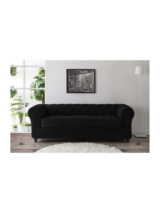 Sofazip Chesterfield Ελαστικό Κάλυμμα Πολυθρόνας Black