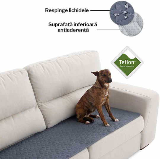 Sofazip Topper Wasserdicht Elastische Abdeckung für Dreisitziges Sofa Dark Gray 90x160cm 1Stück SZTOPGRIINC