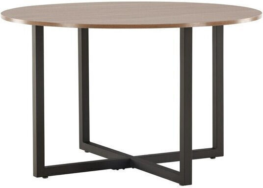 Dallas 4897 Round Table Dining Room Wooden Walnut, Black 75x75cm