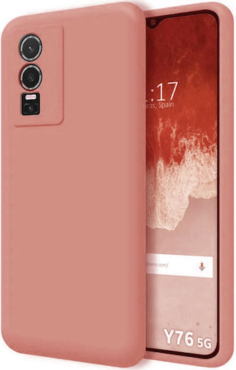 Umschlag Rückseite Silikon Rosa (Vivo Y76 5G / Y76s / Y74s)
