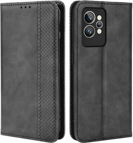 Βάση Στήριξης Όψη Wallet Δερματίνης Μαύρο (Realme GT2 Pro)