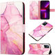 Marble Pattern Wallet Δερματίνης Ροζ (Vivo V21 5G)
