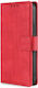 Skin Feel Crocodile Brieftasche Synthetisches Leder Rot (Vivo V21 5G)
