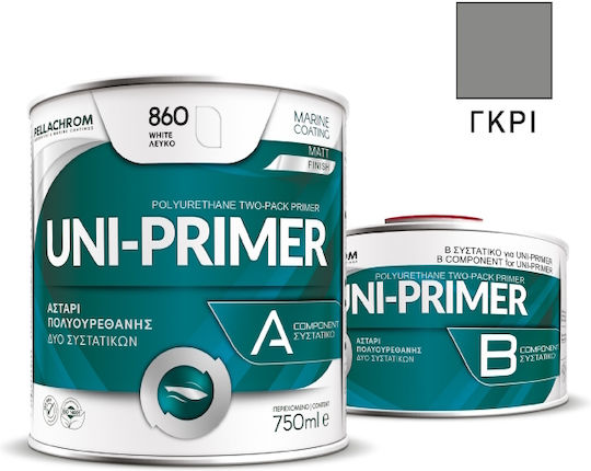 Pellachrom Uni Primer 860 Α+Β Αστάρι Σκάφους 0.75lt Γκρι