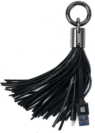 Remax Tassels Ring Keychain USB-A to Lightning Cable Black 0.08m (GZ-3140)