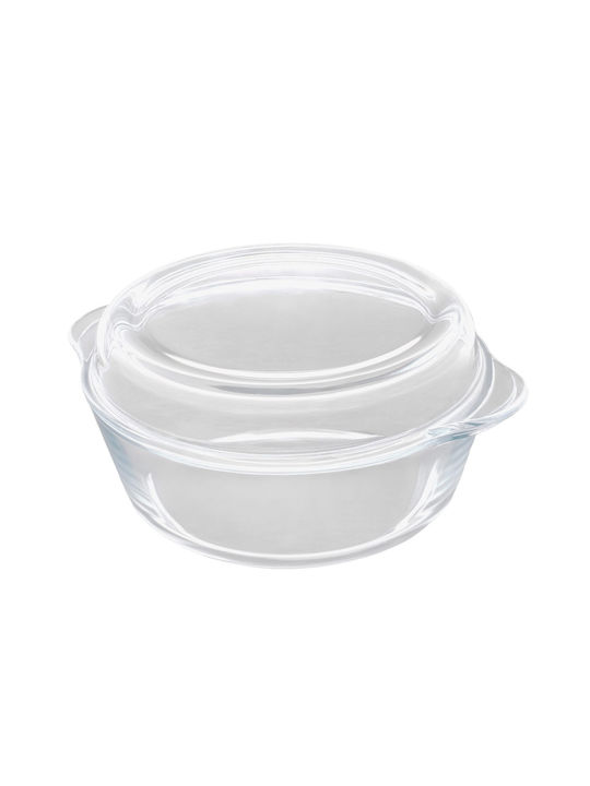 Viosarp Glass Round Heat-Resistant Cookware with Lid 26x22x12cm