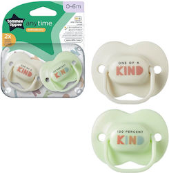 Tommee Tippee Anytime Schnuller Kieferorthopädische Silikon-Püppchen Grau/Hellblau für 0-6 Monate 2 Stück